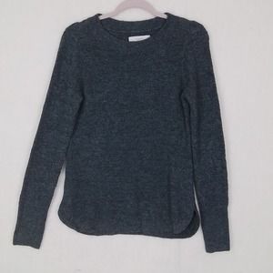 LOFT Relaxed Fit Sweater Size S Gray Boat Neck Long‎ Sleeve